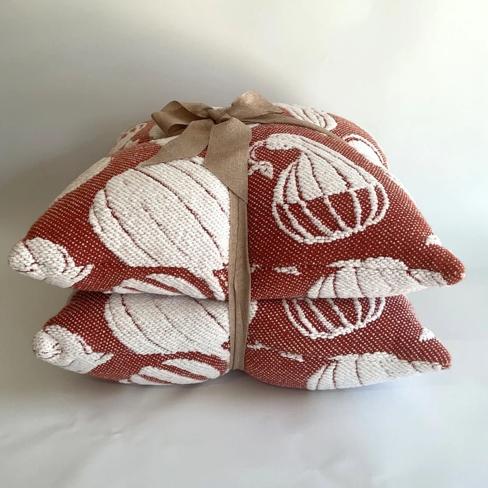 Martha Stewart Fall Pumpkin Gourd Decorative Pillows Set of 2 18
